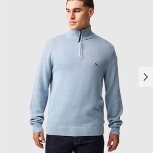 Men's Light Blue Half-Zip Sweater